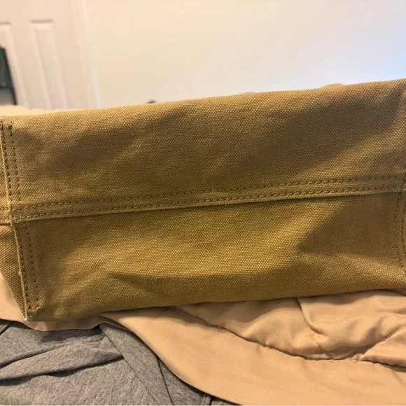 Madewell Olive Canvas Tote with Tan Leather Straps - Picture 2 of 7